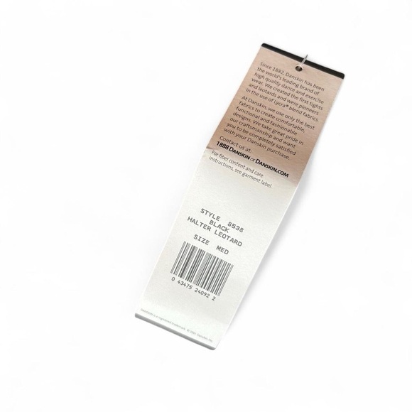 NWT -Danskin Black Velvet Halter Leotard - Size Medium, - Picture 6 of 7